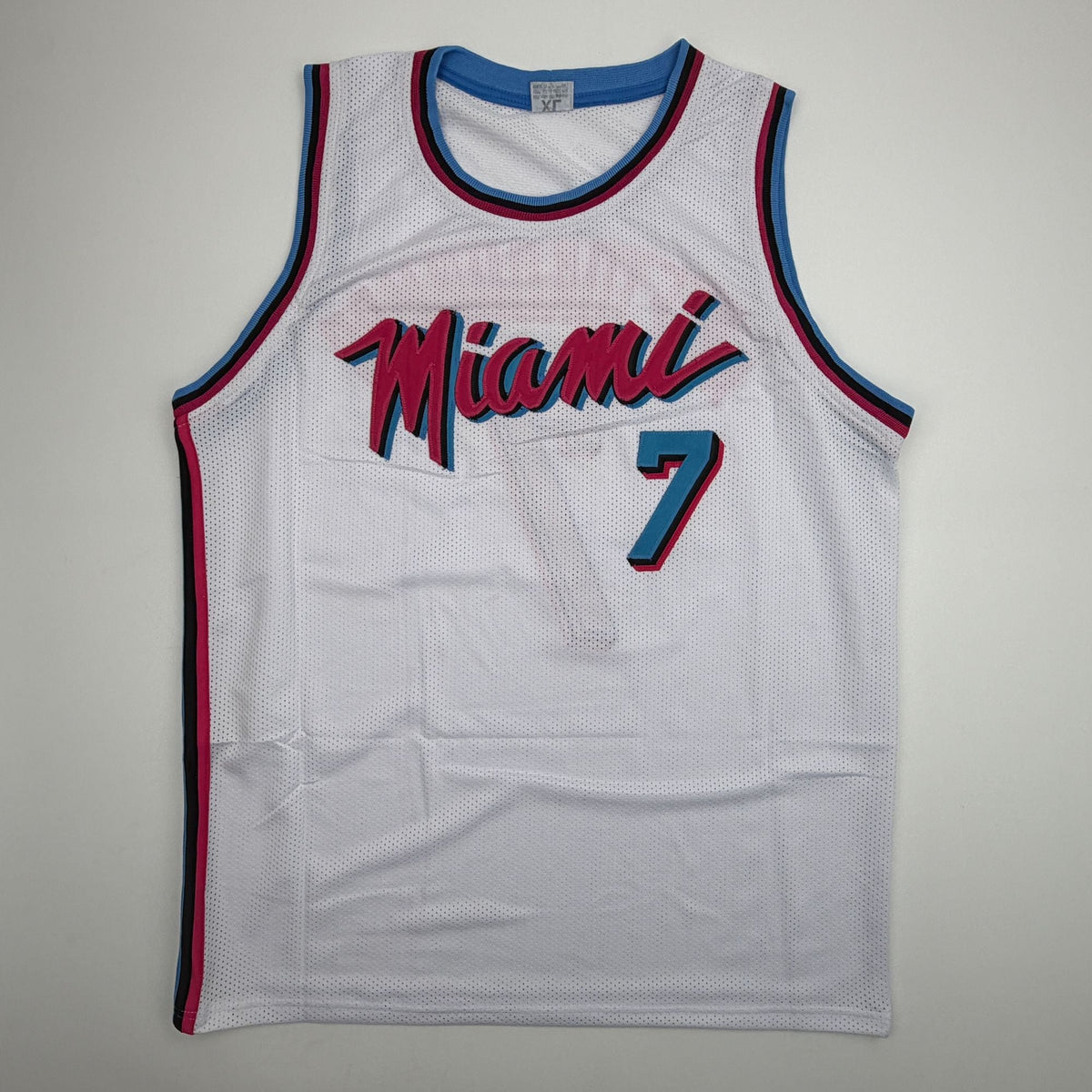 Autographed/Signed Giannis Antetokounmpo #7 Miami Heat White Vice City Basketball Jersey JSA COA