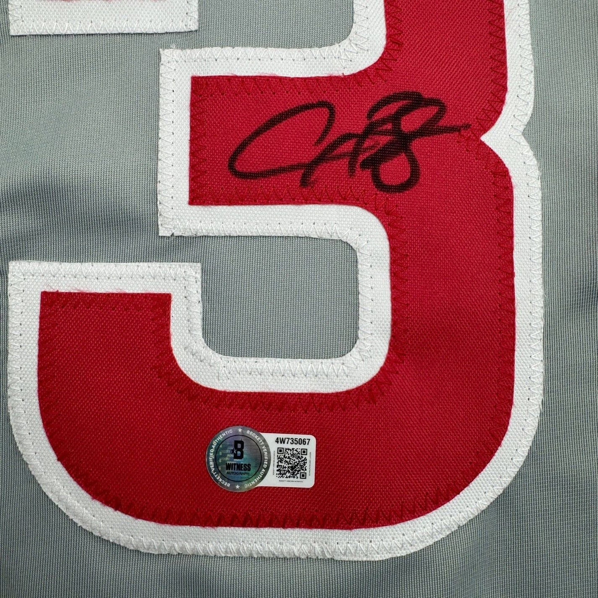 Framed Autographed/Signed Alex Bregman 35x39 Chicago Grey Baseball Jersey Beckett BAS COA