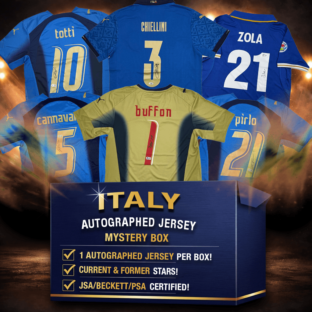 Italy Soccer Autographed/Signed Jersey Mystery Box with PSA JSA or Beckett COA
