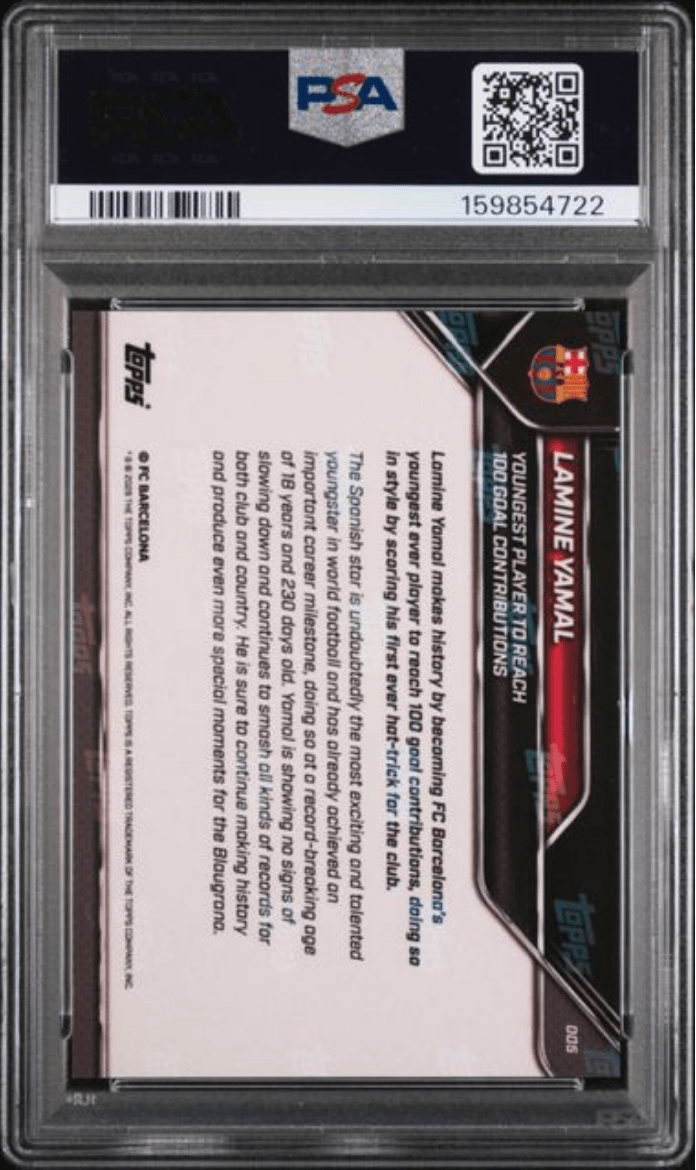 Graded 2025 Topps Now FC Barcelona Lamine Yamal #5 Orange /25 Soccer Card PSA 8 Near Mint