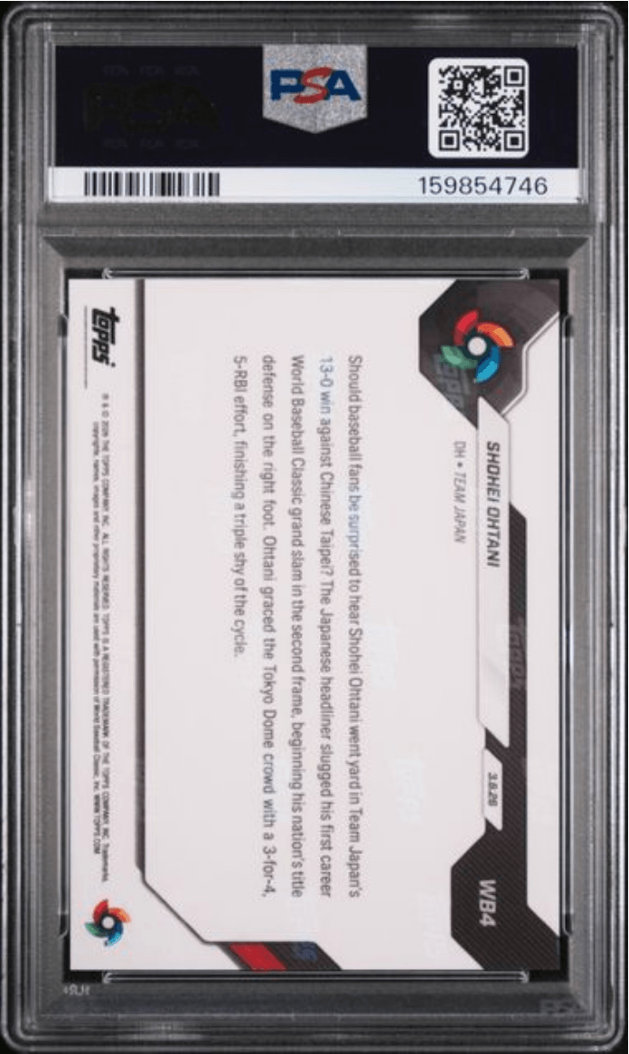 Graded 2026 Topps Now WBC Shohei Ohtani #WB4 Baseball Card PSA 8 Near Mint