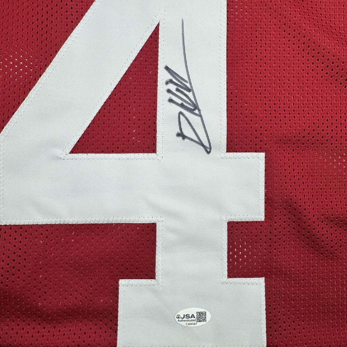Framed Autographed/Signed Daniel Hill 35x39 Alabama Red College Football Jersey JSA COA