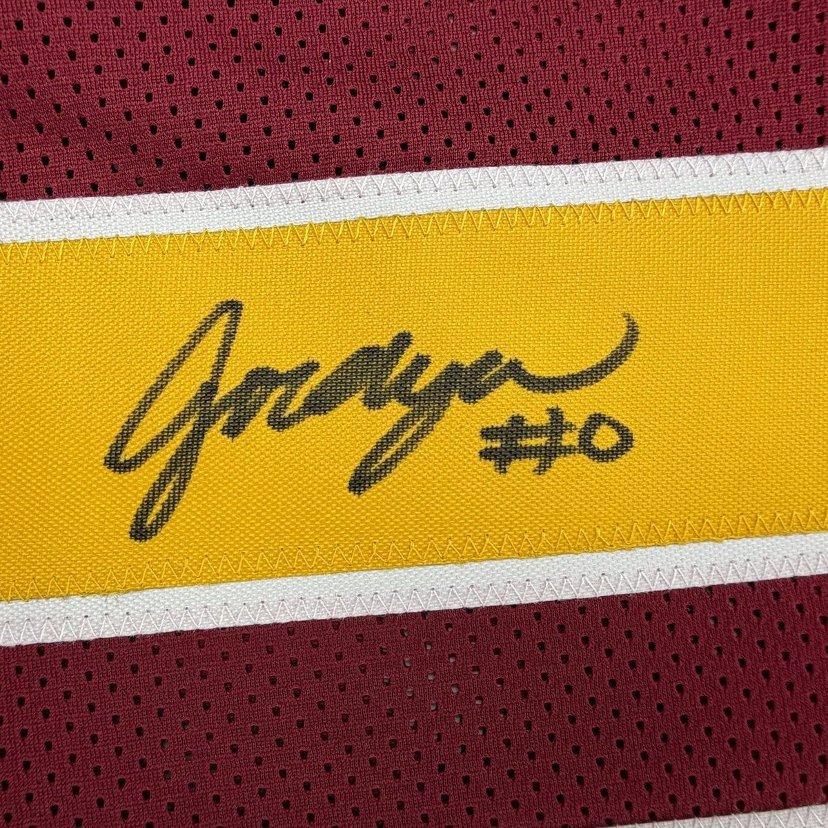 Framed Autographed/Signed Jordyn Tyson 35x39 Arizona State Maroon College Football Jersey Beckett BAS COA