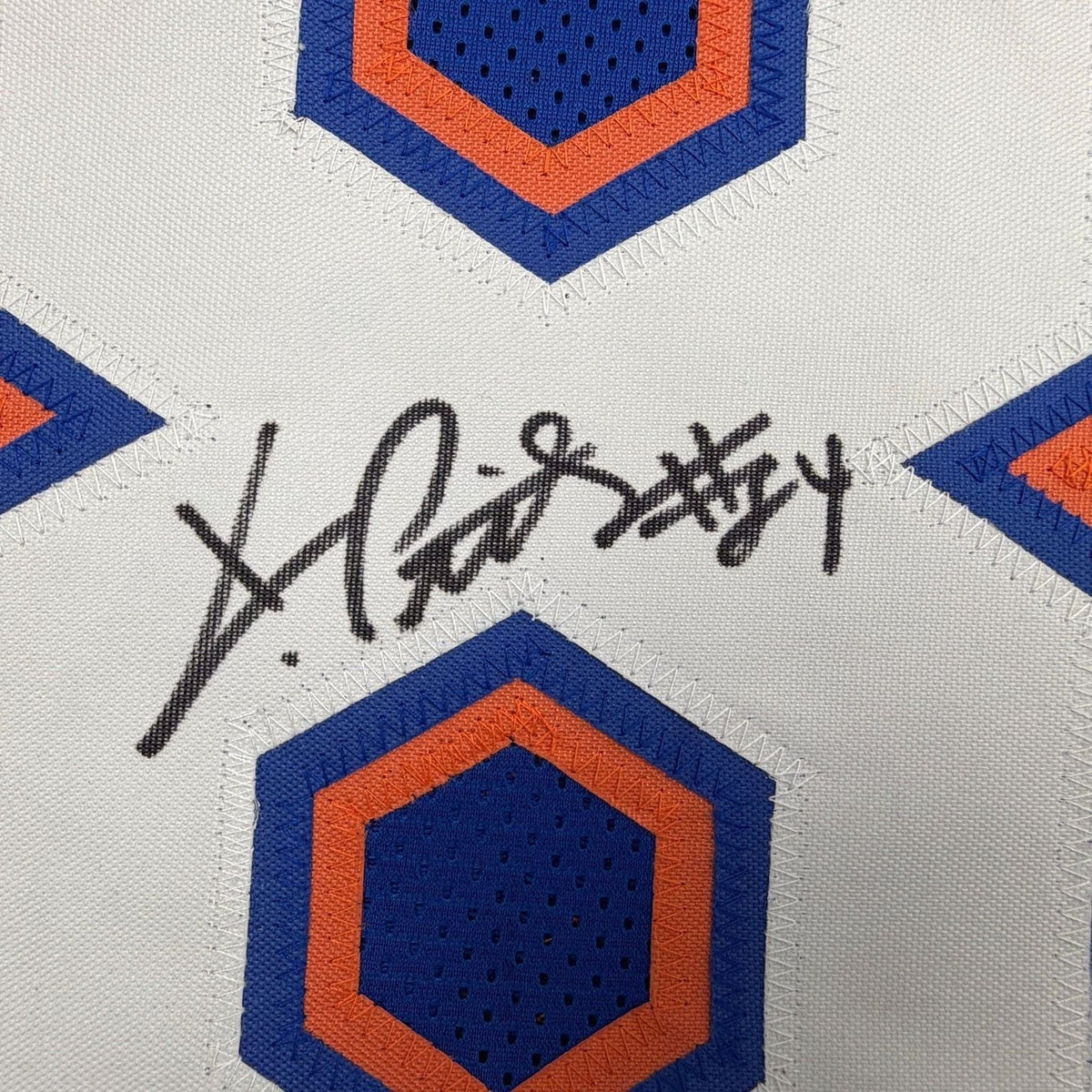 Framed Autographed/Signed Kyle Pitts 35x39 Florida Blue College Football Jersey JSA COA