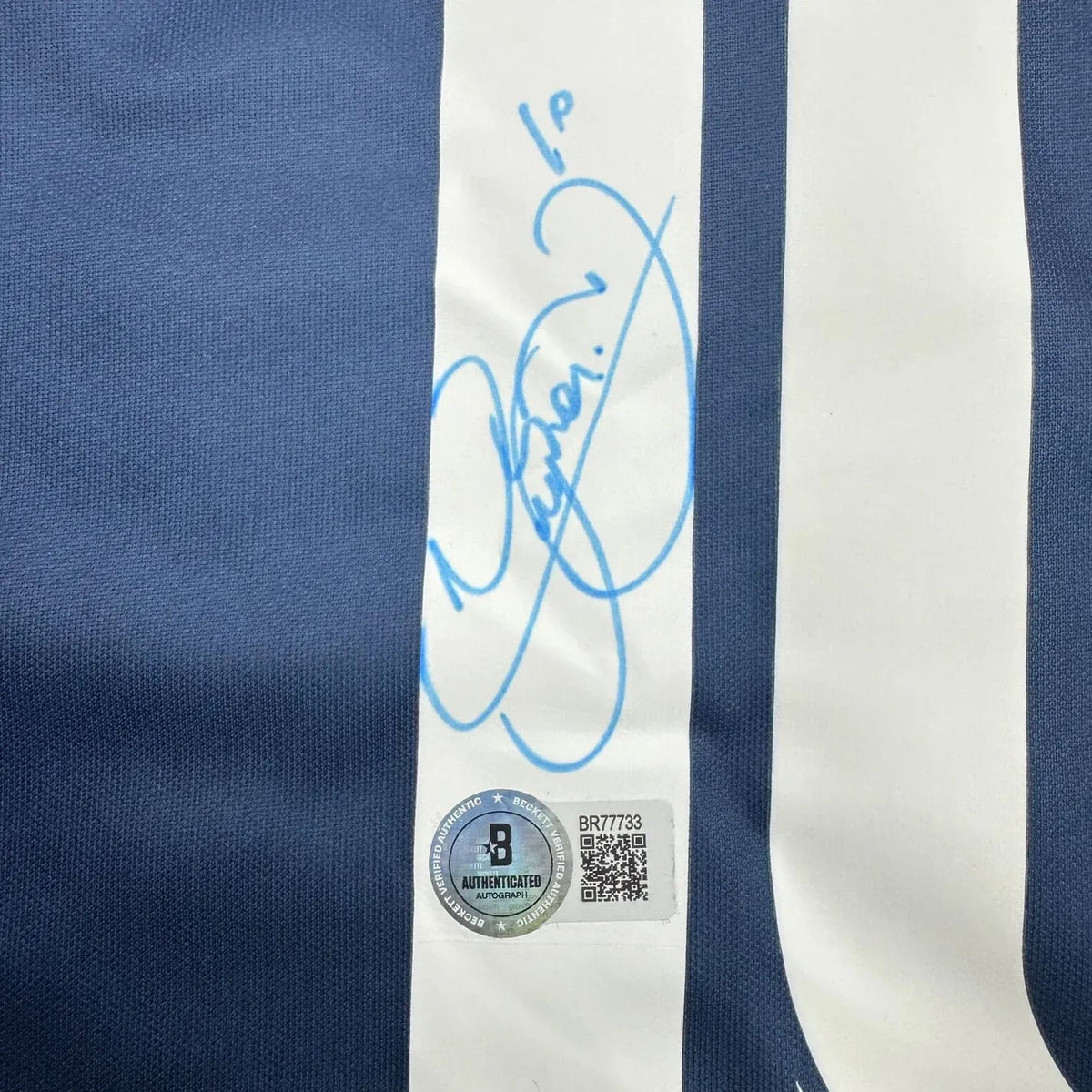 Framed Autographed/Signed Neymar Jr. 35x39 PSG Paris Saint-Germain Blue Soccer Jersey Beckett BAS COA