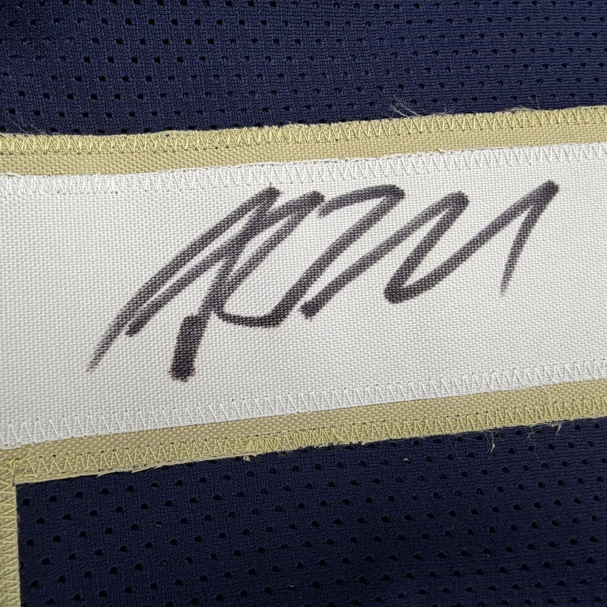 Framed Autographed/Signed Riley Leonard 35x39 Notre Dame Blue Pro Cut College Football Jersey JSA COA