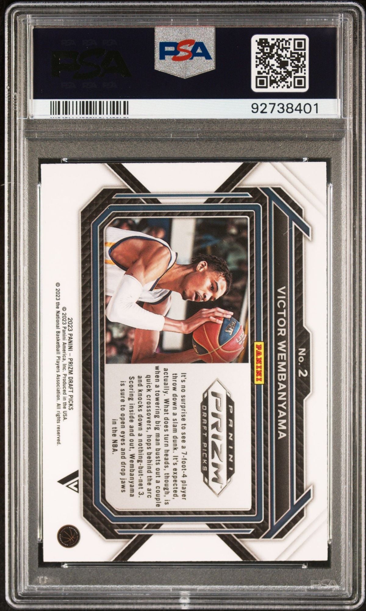 Graded 2023 Panini Prizm Draft Picks Victor Wembanyama #2 Variation Rookie RC Basketball Card PSA 10 Gem Mint