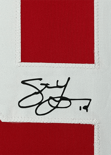Framed Facsimile Autographed Steve Yzerman 35x39 Detroit Red Reprint Laser Auto Hockey Jersey