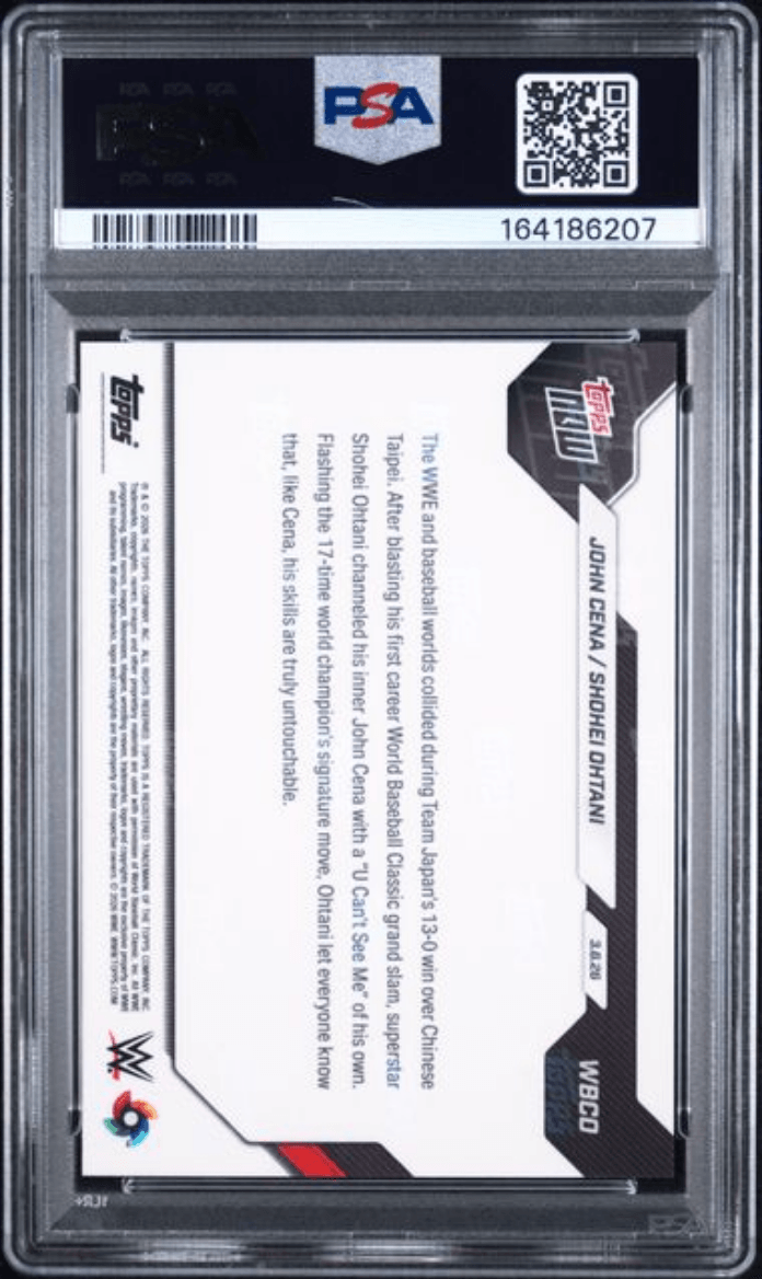 Graded 2026 Topps Now WBC John Cena/Shohei Ohtani #WBCO Baseball Card PSA 9 Mint