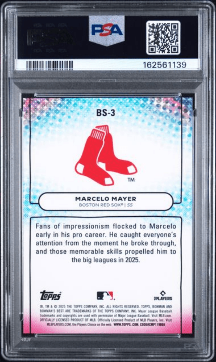 Graded 2025 Topps Bowmans Best Marcelo Mayer #BS3 Bowman Showpieces Rookie RC Baseball Card PSA 10 Gem Mint