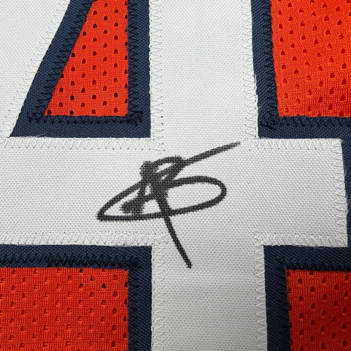 Framed Autographed/Signed Austin Booker 35x39 Chicago Orange Pro Cut Football Jersey JSA COA