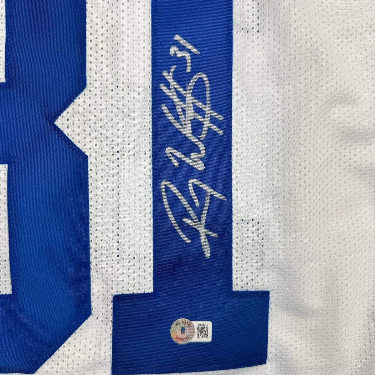 Framed Autographed/Signed Roy Williams 35x39 Dallas White Football Jersey Beckett BAS COA