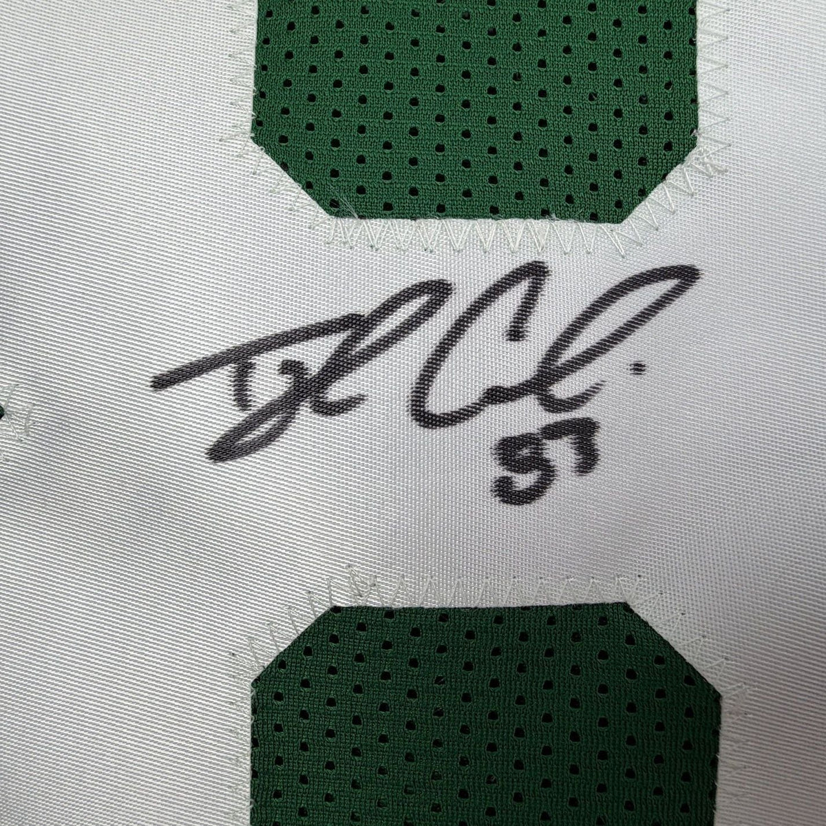 Framed Autographed/Signed Tyler Conklin 35x39 New York Green Football Jersey JSA COA