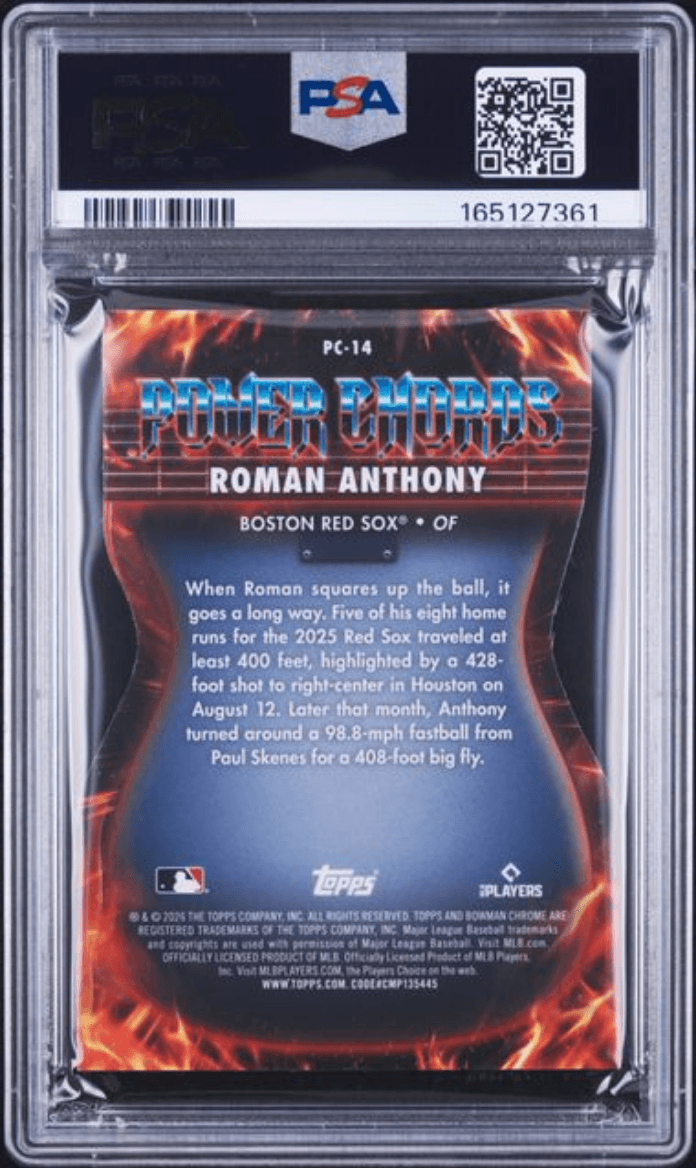 Graded 2026 Topps Bowman Roman Anthony #PC14 Power Chords Rookie RC Baseball Card PSA 9 Mint