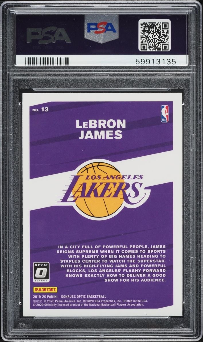 Graded 2019 Panini Donruss Optic LeBron James #13 My House Basketball Card PSA 10 Gem Mint