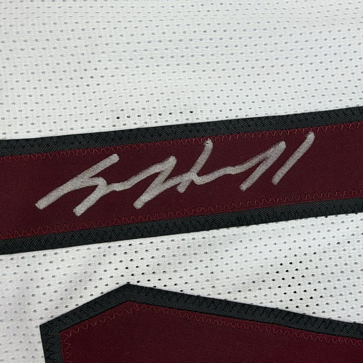 Framed Autographed/Signed Sam Howell 35x39 Washington White Football Jersey Beckett BAS COA