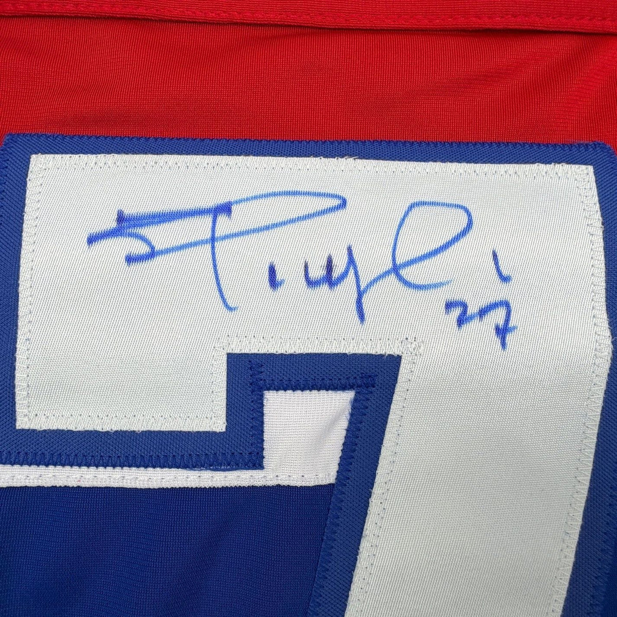 Framed Autographed/Signed Shayne Corson 35x39 Montreal Red Hockey Jersey Beckett BAS COA