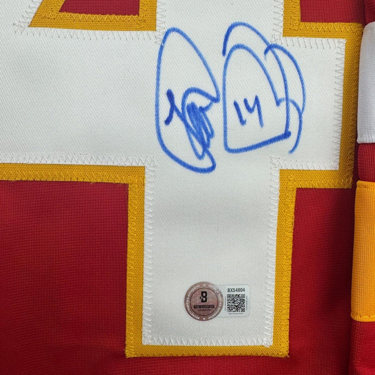 Framed Autographed/Signed Theo Fleury 35x39 Calgary Red Hockey Jersey Beckett BAS COA