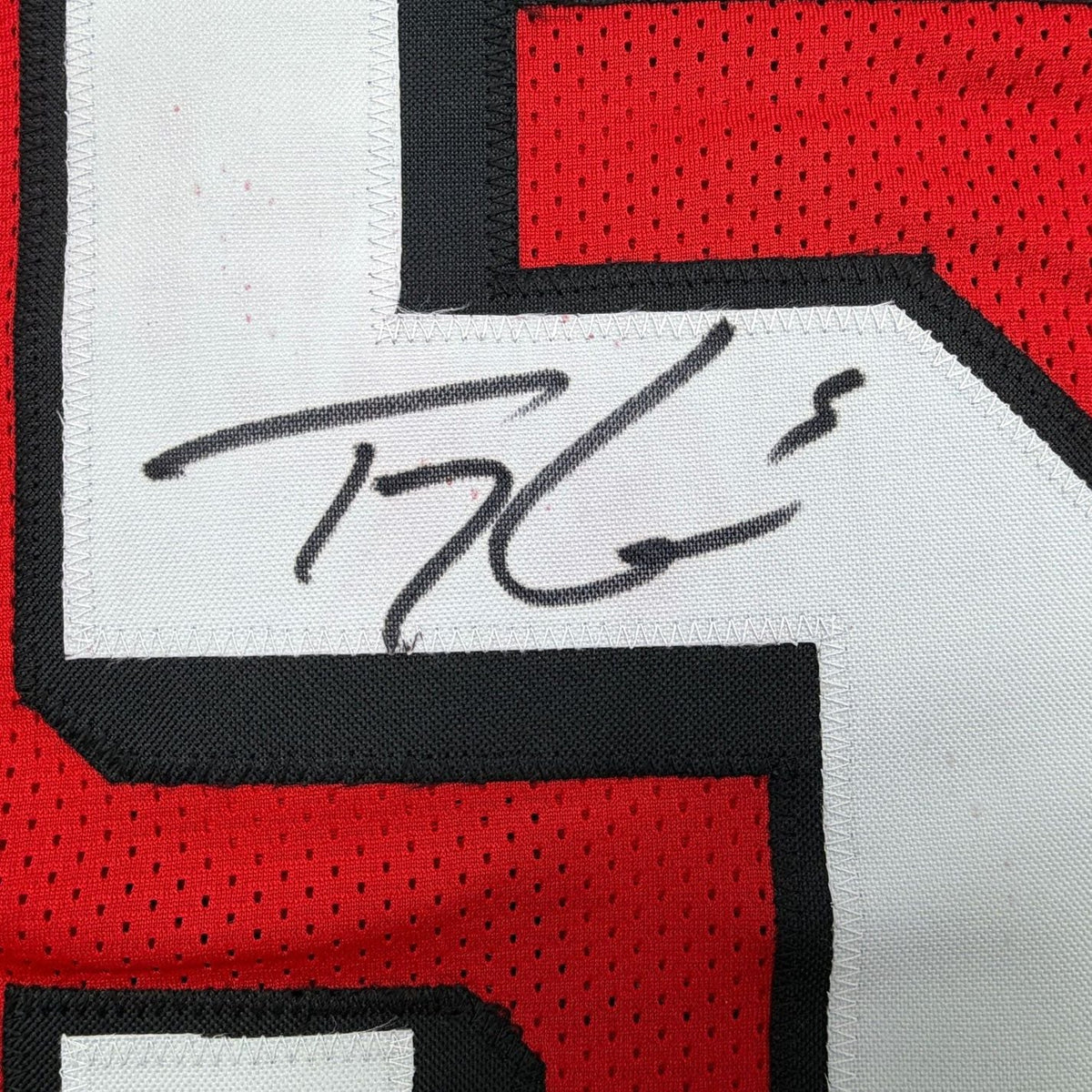 Framed Autographed/Signed Trey Lance 35x39 San Francisco Red Alternate Football Jersey Beckett BAS COA