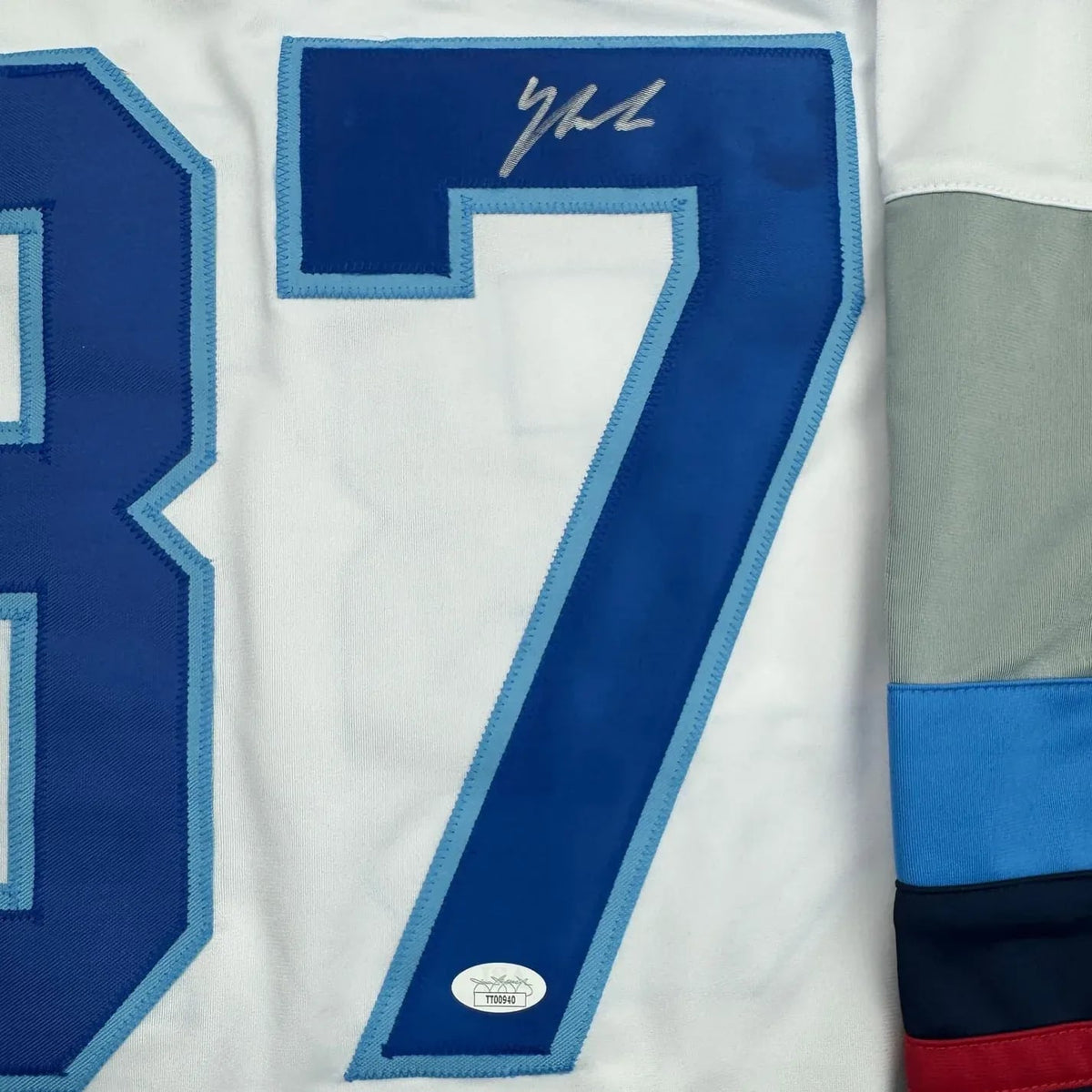 Framed Autographed/Signed Yanni Gourde 35x39 Seattle White Hockey Jersey JSA COA