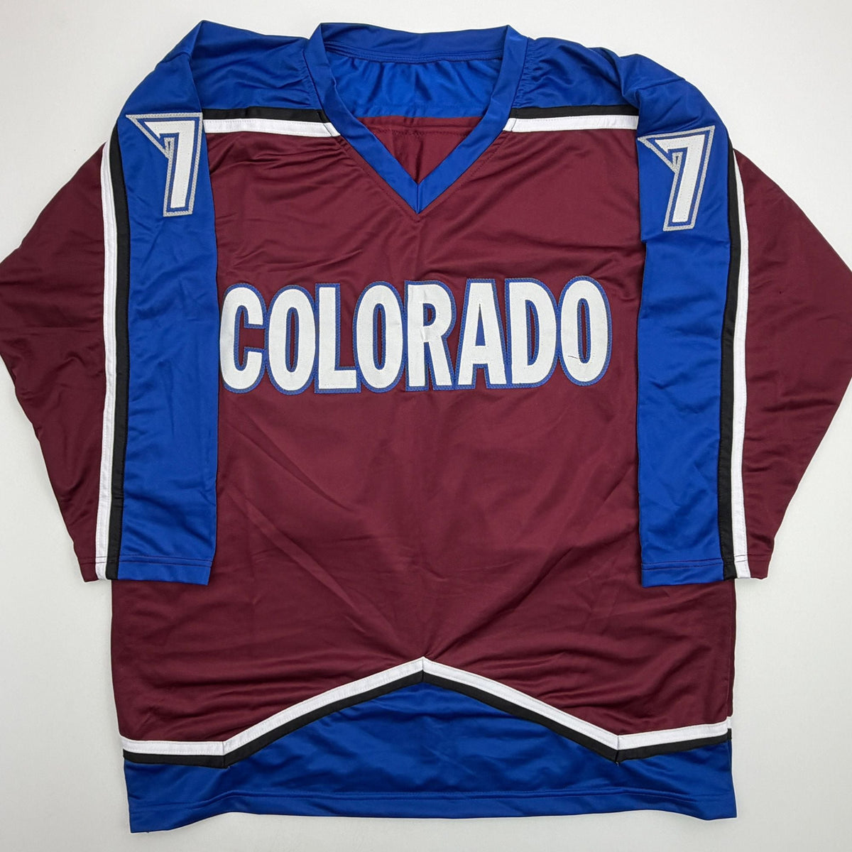 Autographed/Signed Ray Bourque Colorado Maroon Hockey Jersey Beckett BAS COA