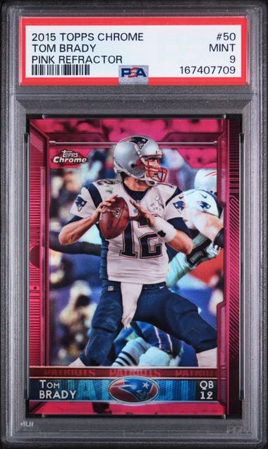 Graded 2015 Topps Chrome Tom Brady #50 Pink Refractor /399