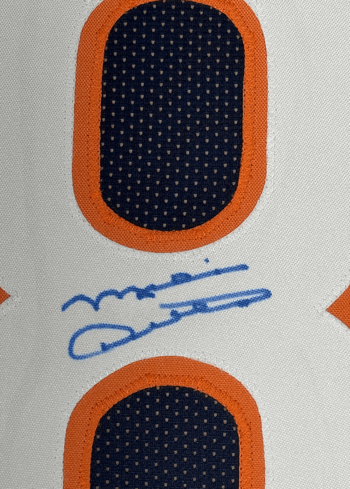 Framed Autographed/Signed Mike Ditka 35x39 Chicago Blue Stat Football Jersey JSA COA