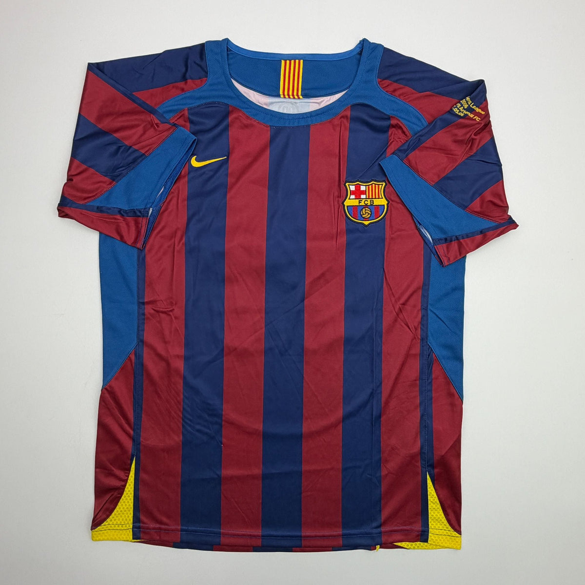 Autographed/Signed Deco FC Barcelona Red/Blue Soccer Jersey Beckett BAS COA