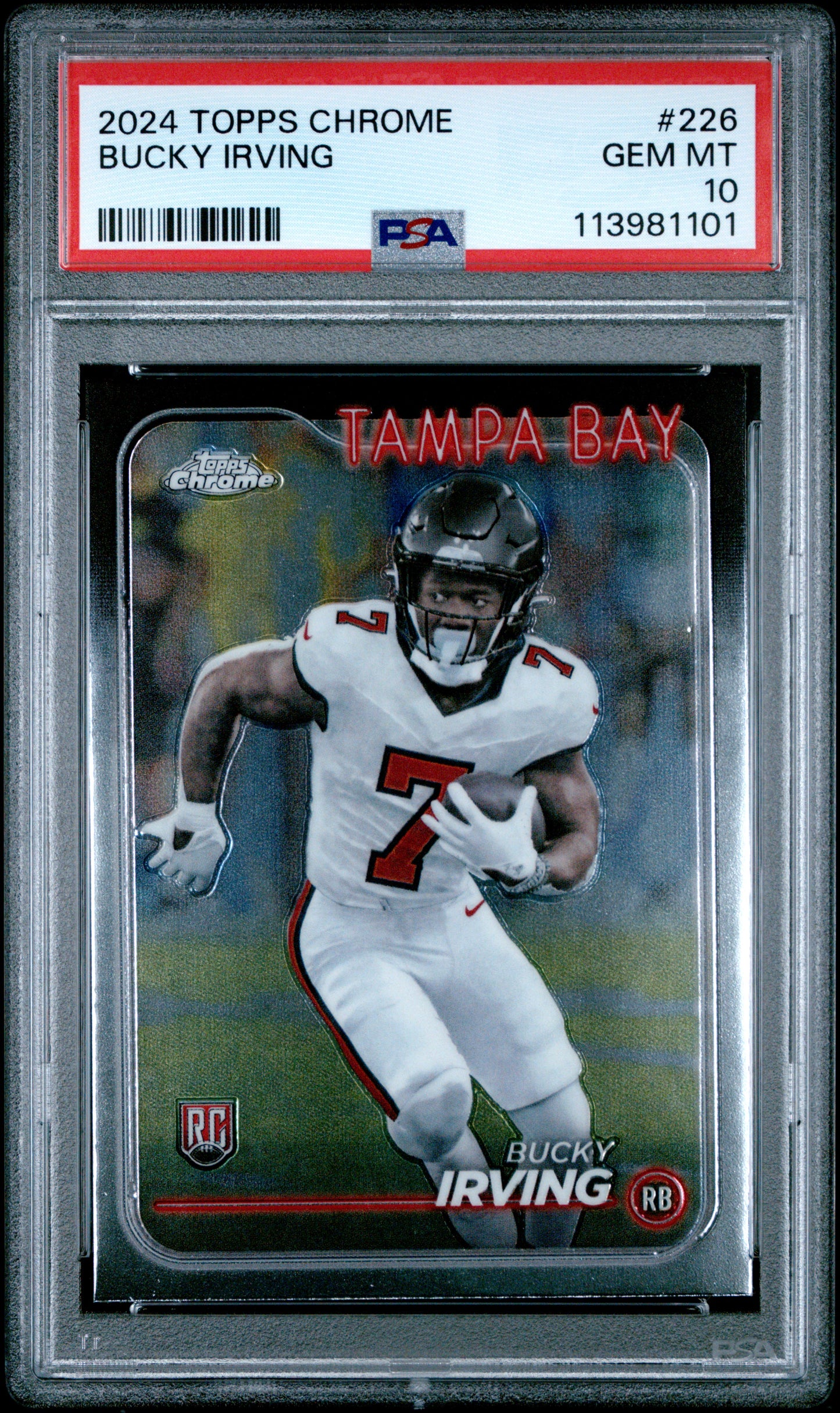 Graded 2024 Topps Chrome Bucky Irving #226 Rookie RC Football Card PSA 10 Gem Mint