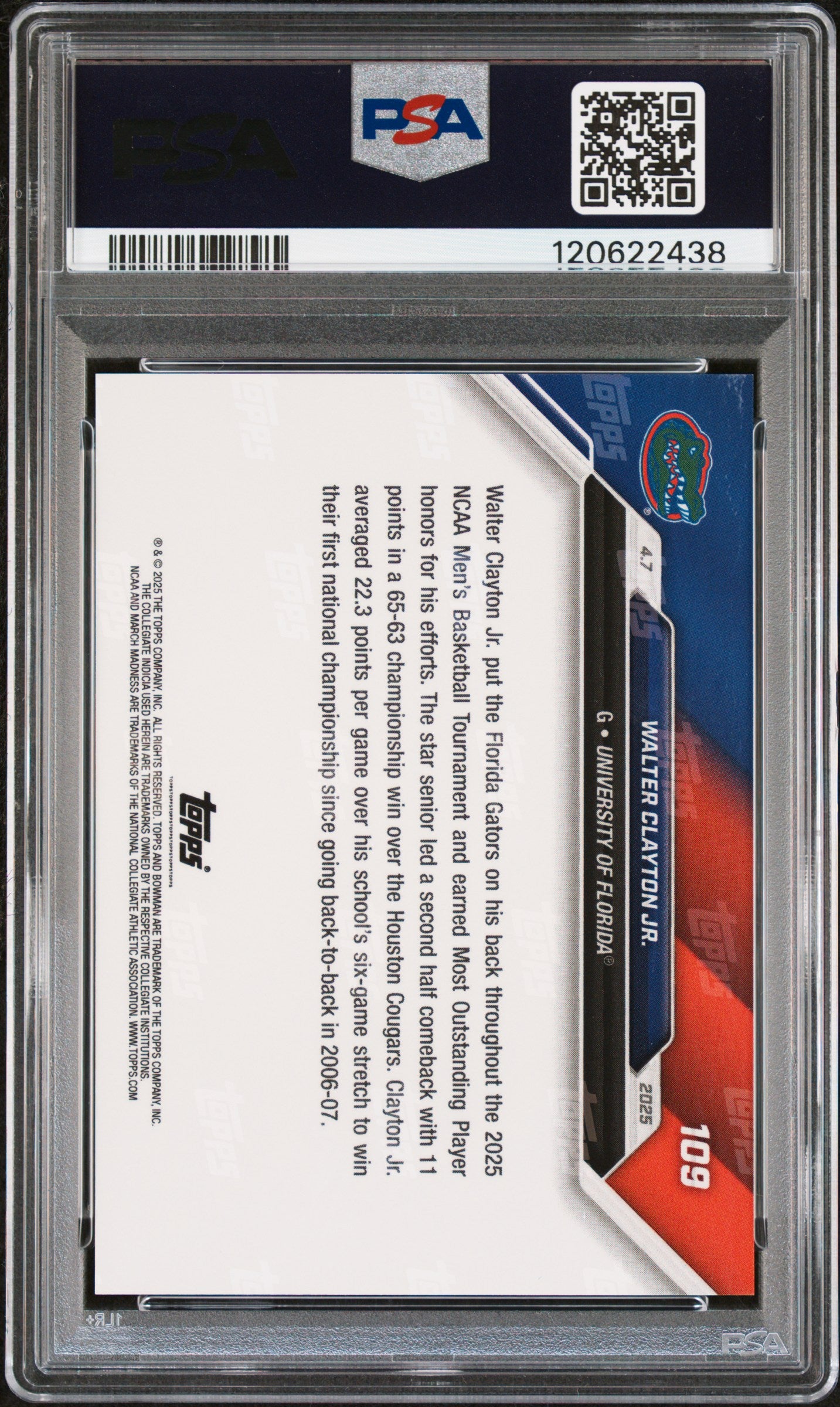 Graded 2024 Topps Bowman U Now Walter Clayton Jr. #109 Rookie RC Basketball Card PSA 10 Gem Mint