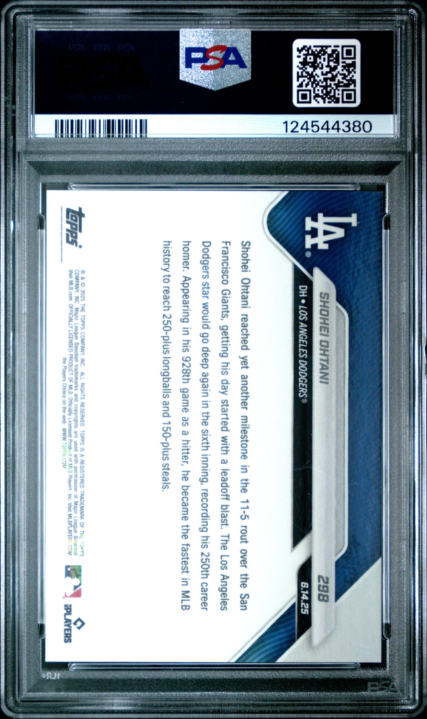 Graded 2025 Topps Now Shohei Ohtani #298 Baseball Card PSA 10 Gem Mint