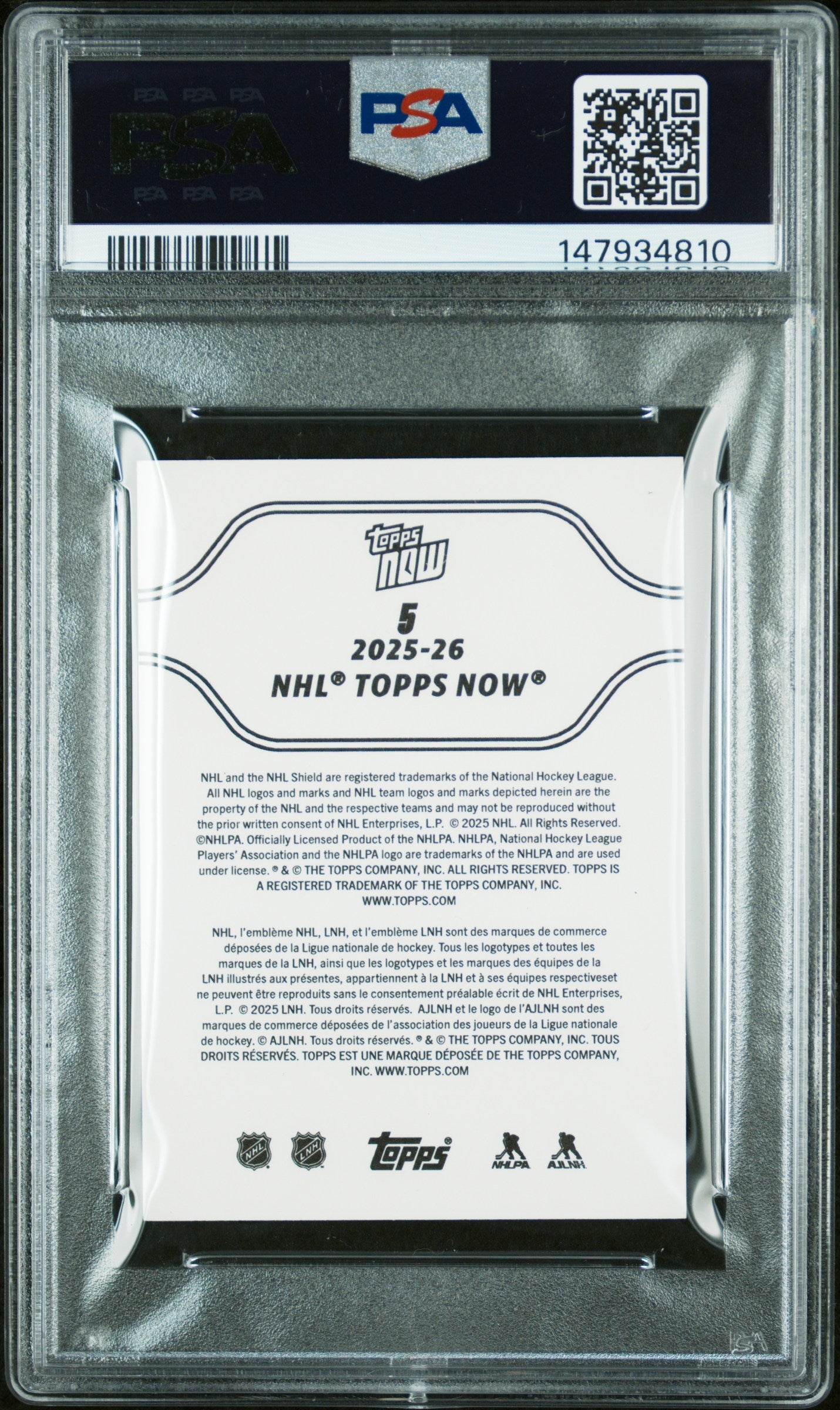 Graded 2025 Topps Now Matthew Schaefer #5 Red Ice Parallel /5 Rookie RC Hockey Card PSA 6 Excellent