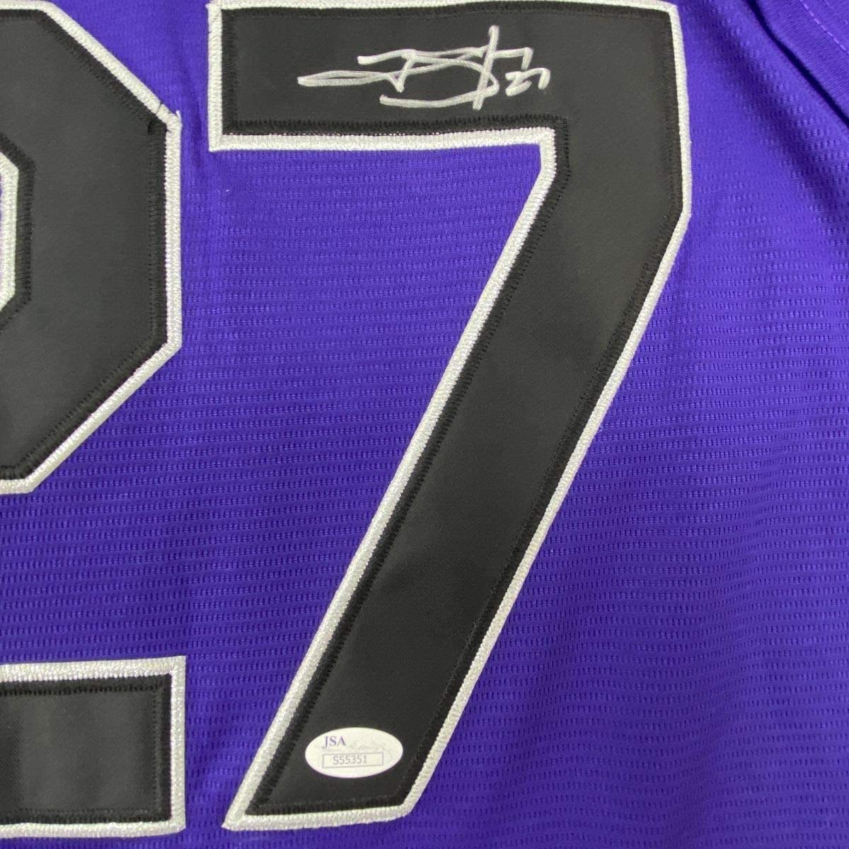 Framed Autographed/Signed Trevor Story 33x42 Colorado Purple Baseball Jersey JSA COA Holo Only