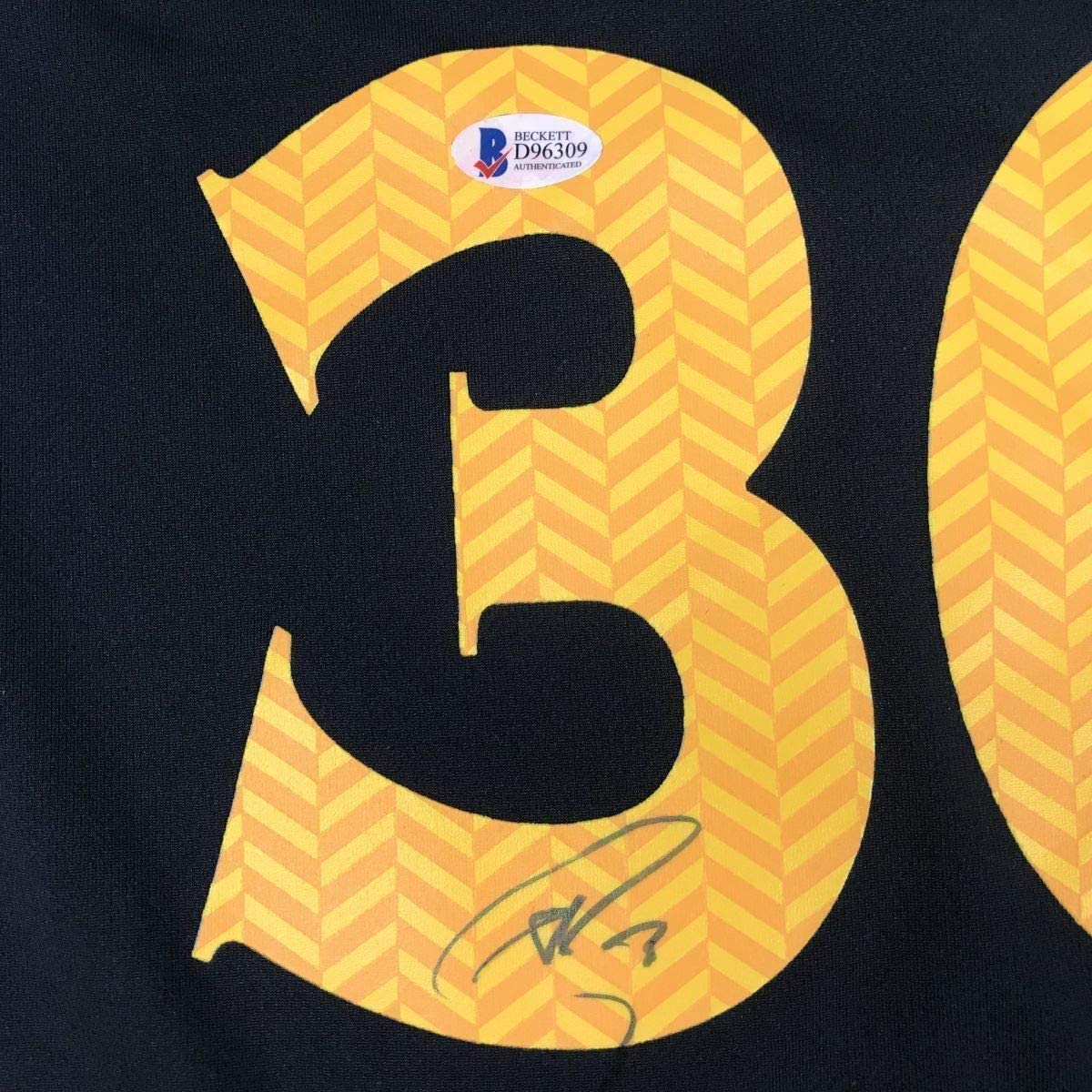 Framed Autographed/Signed Stephen Steph Curry 33x42 Golden State Black Basketball Jersey Beckett BAS COA