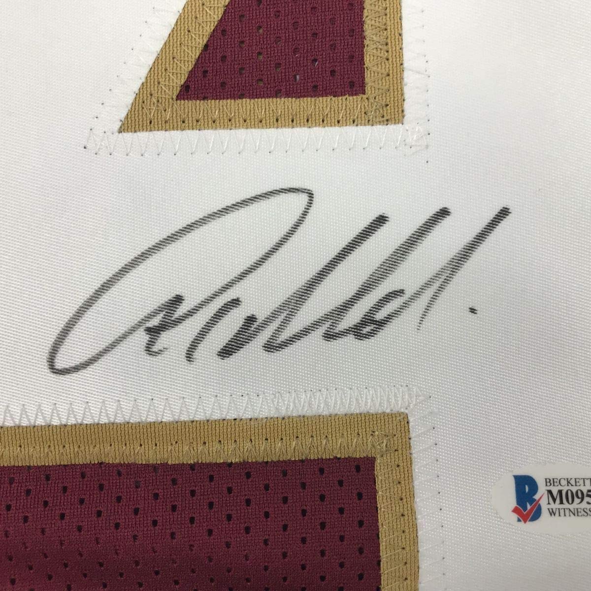 Framed Autographed/Signed Anquan Boldin 33x42 Florida State FSU Maroon College Football Jersey JSA COA
