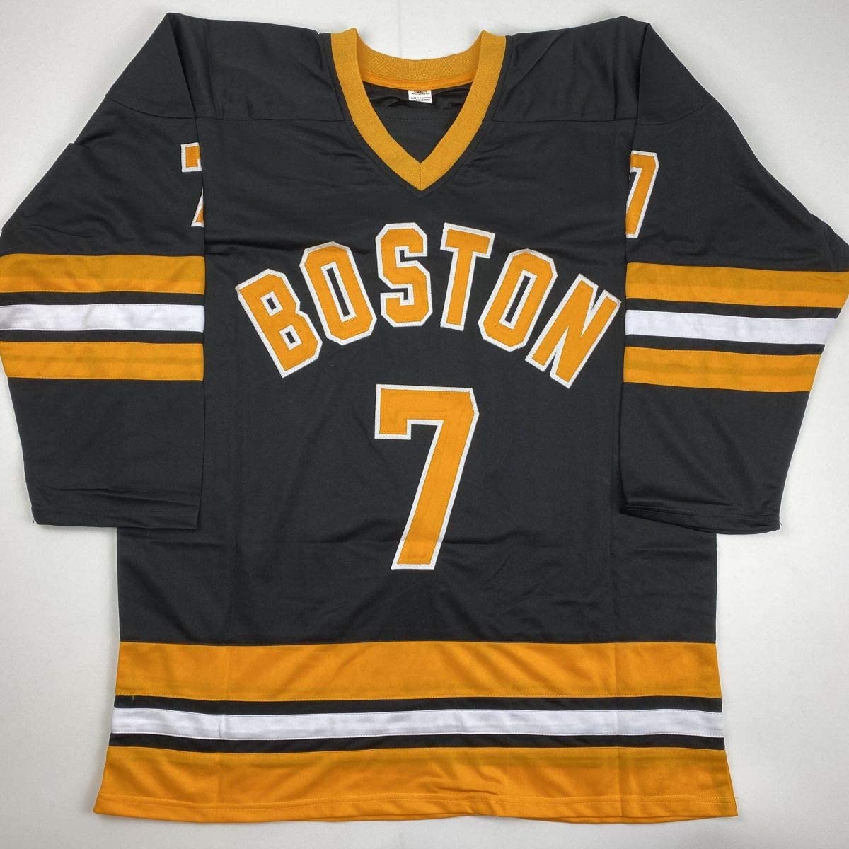 Autographed/Signed Phil Esposito Boston Black Hockey Jersey JSA COA