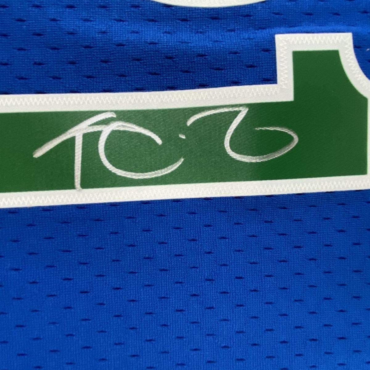 Framed Autographed/Signed Kevin Garnett 33x42 Minnesota Timberwolves Blue Authentic Mitchell & Ness Basketball Jersey Fanatics COA