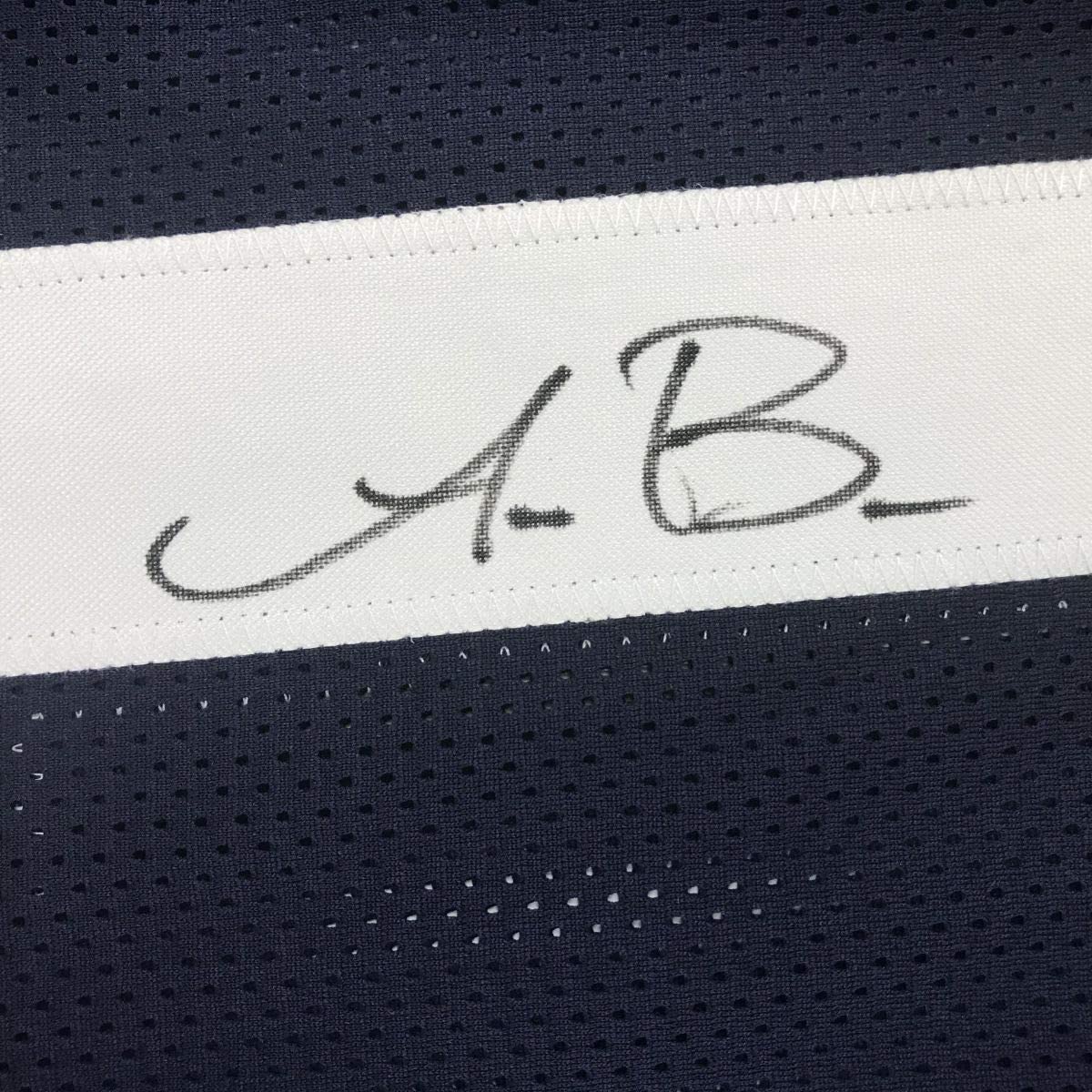 Framed Autographed/Signed AJ A.J. Brown 33x42 Ole Miss Blue College Football Jersey JSA COA