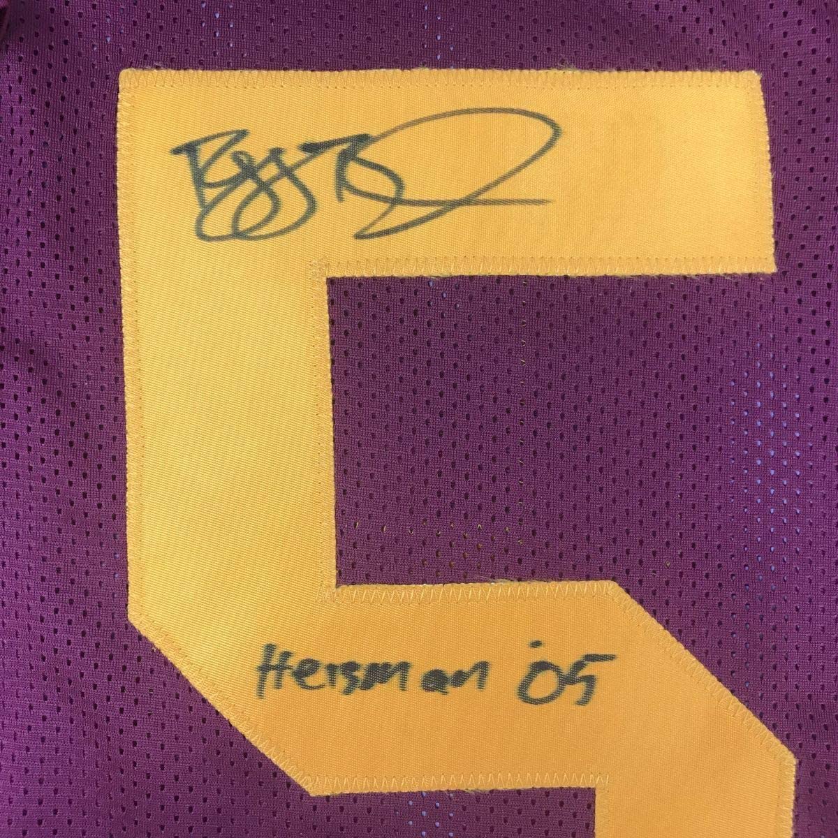 Framed Autographed/Signed Reggie Bush 05 Heisman 33x42 USC Southen Cal Maroon College Football Jersey Beckett BAS COA