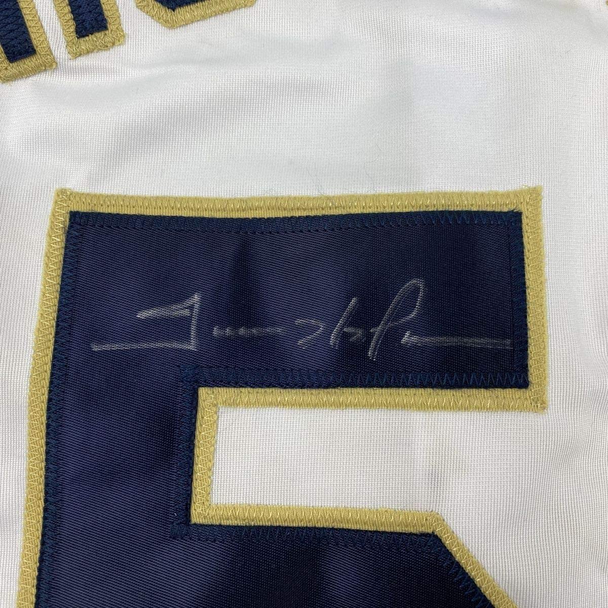 Framed Autographed/Signed Trevor Hoffman 33x42 San Diego White Baseball Jersey JSA COA