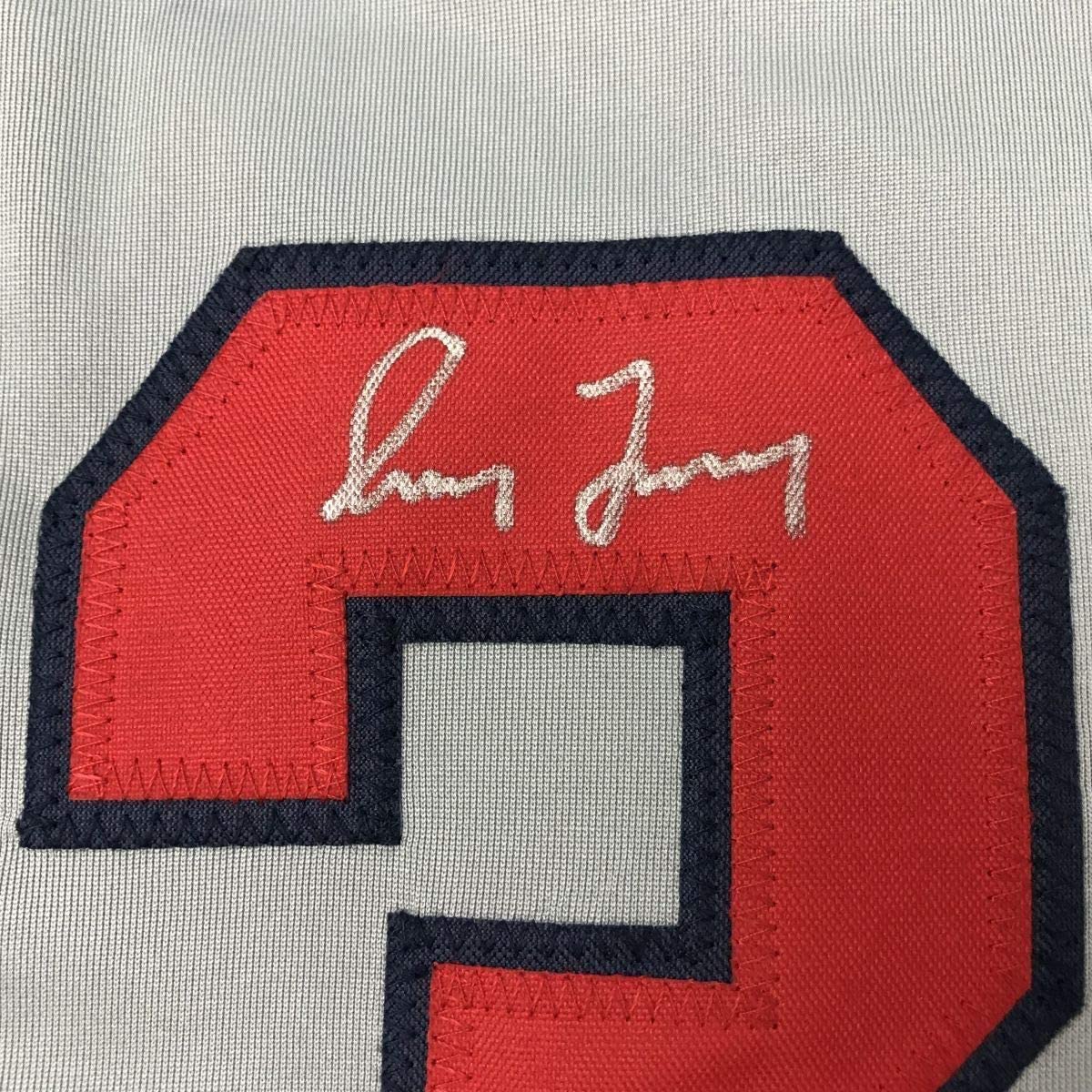 Framed Autographed/Signed Greg Maddux 33x42 Atlanta Grey Baseball Jersey JSA COA