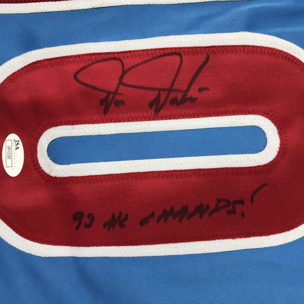 Framed Autographed/Signed Darren Daulton 33x42 Philadelphia Retro Blue Baseball Jersey JSA COA