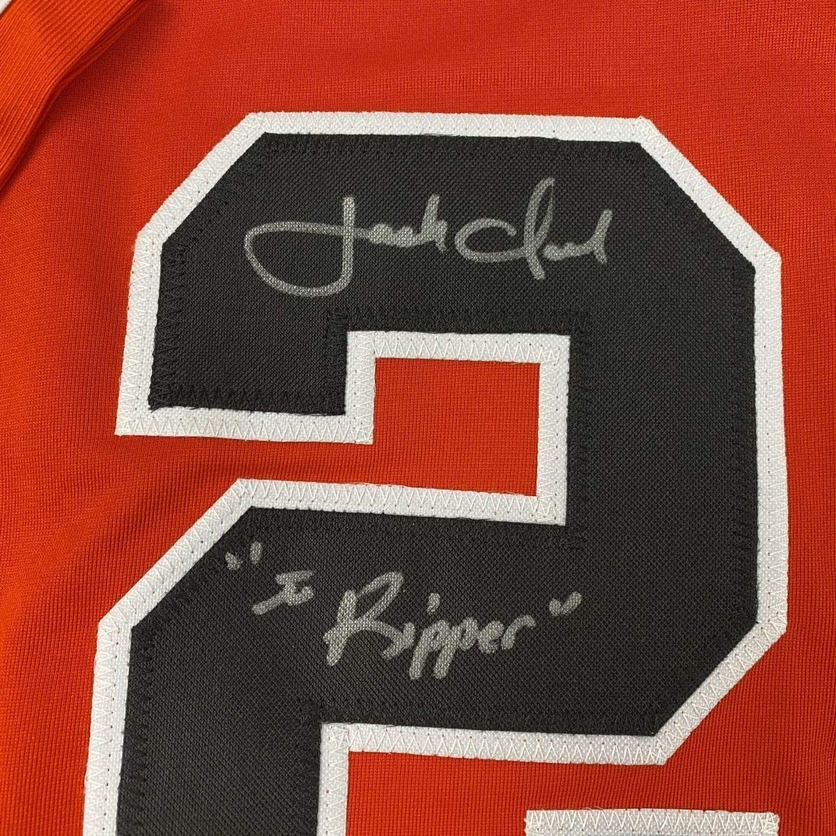 Framed Autographed/Signed Jack Clark The Ripper 33x42 San Francisco Orange Baseball Jersey JSA COA