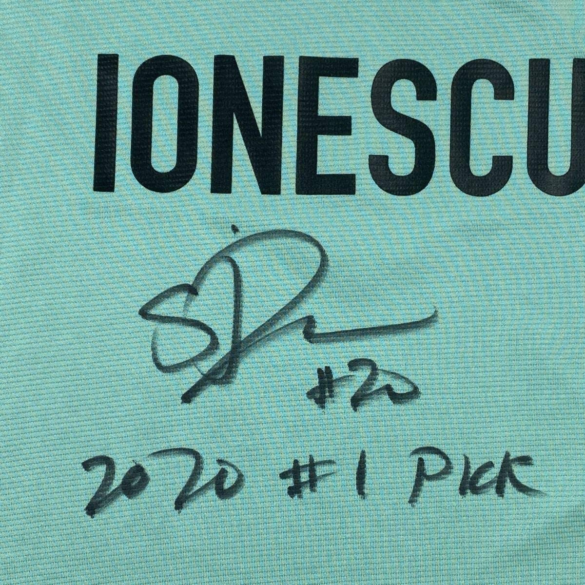Framed Autographed/Signed Sabrina Ionescu 2020#1 Pick 33x42 New York Liberty Green Basketball Jersey Fanatics COA