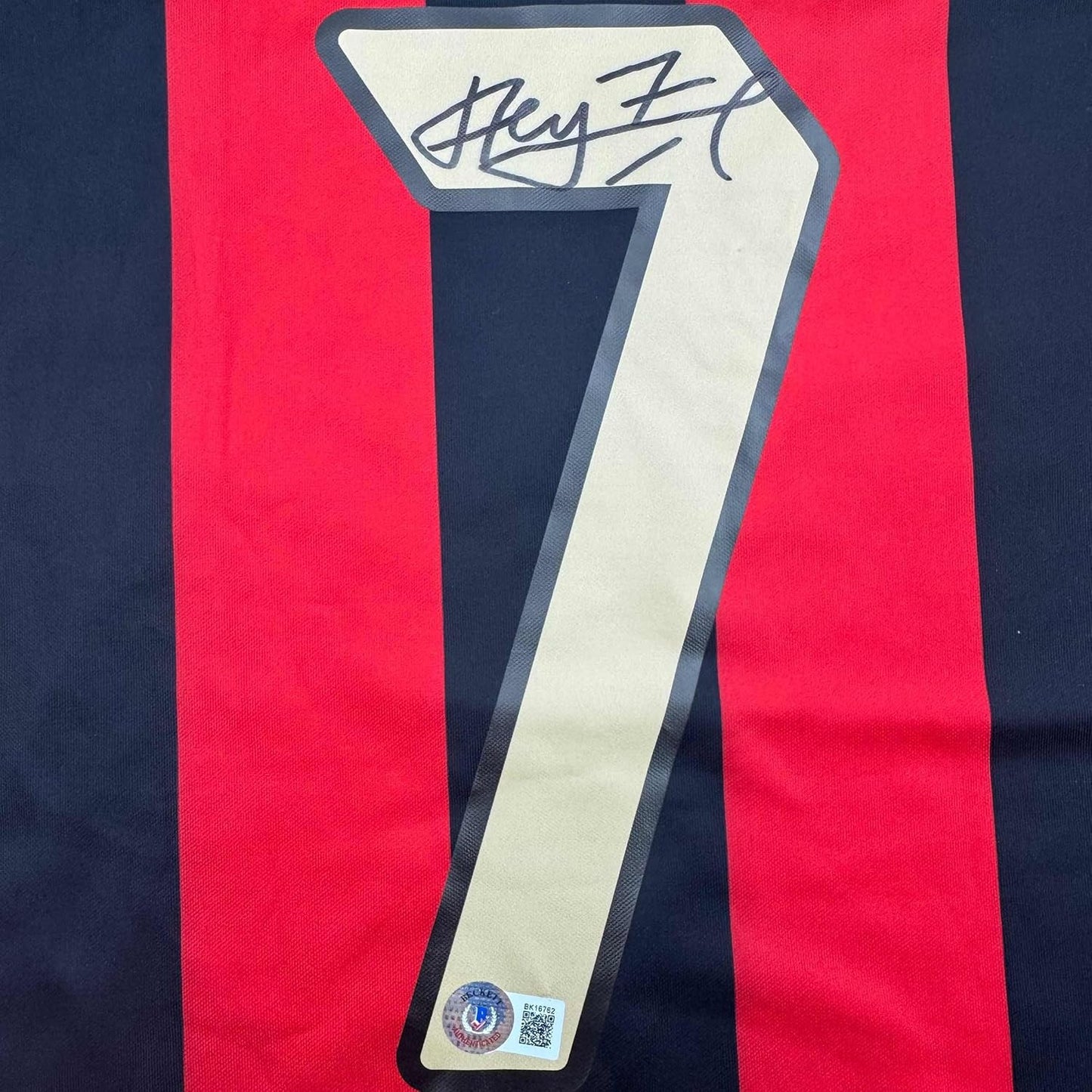Framed Autographed/Signed Andriy Shevchenko 35x39 AC Milan Red/Black Soccer Futbol Jersey Beckett BAS COA