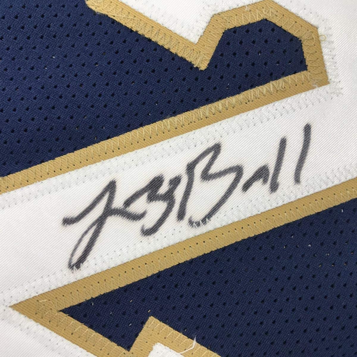 Framed Autographed/Signed Lonzo Ball 33x42 New Orleans Blue Basketball Jersey Beckett BAS COA