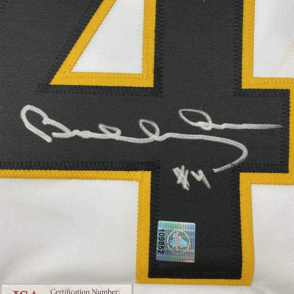Framed Autographed/Signed Bobby Orr 33x42 Boston White Hockey Jersey JSA & GNR COA