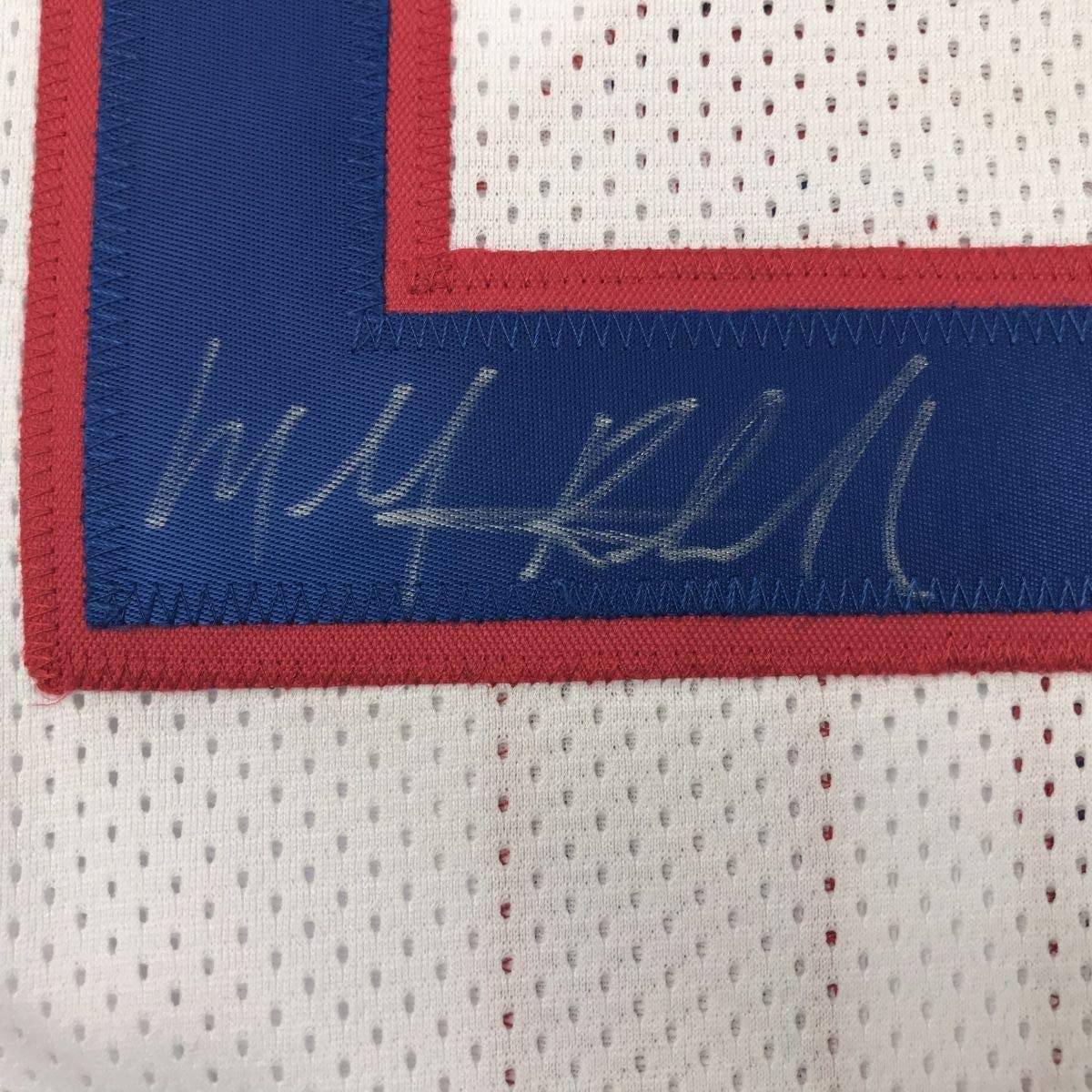 Framed Autographed/Signed Micheal Ray Richardson 33x42 New York White Basketball Jersey PSA/DNA COA