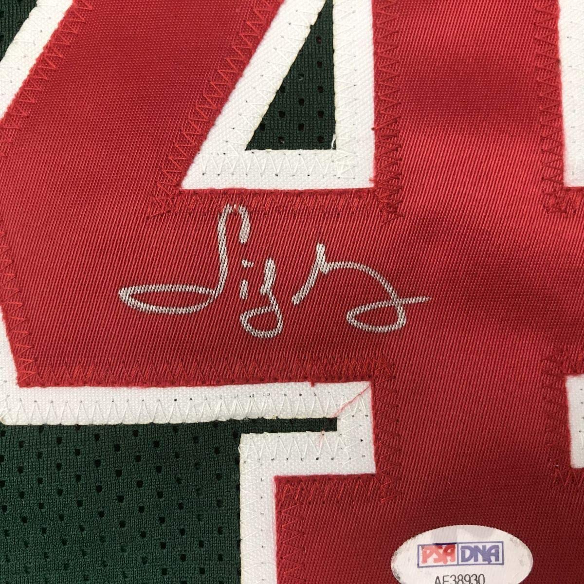 Framed Autographed/Signed Sidney Moncrief 33x42 Milwaukee Green/Red Basketball Jersey PSA/DNA COA