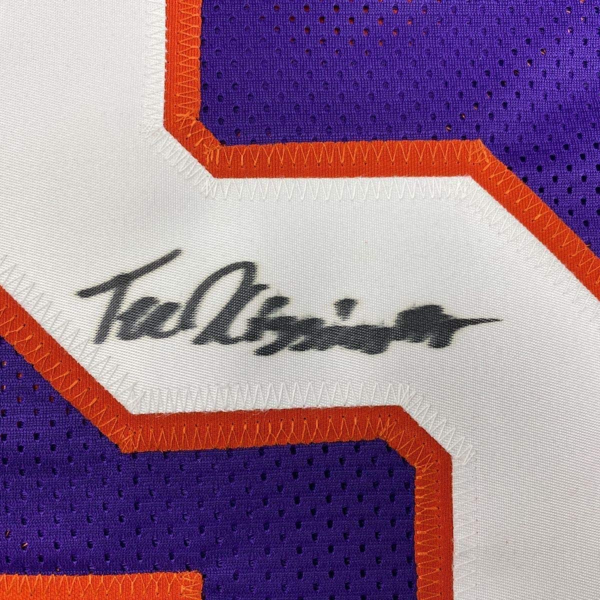 Framed Autographed/Signed Tee Higgins 33x42 Clemson Purple College Football Jersey JSA COA